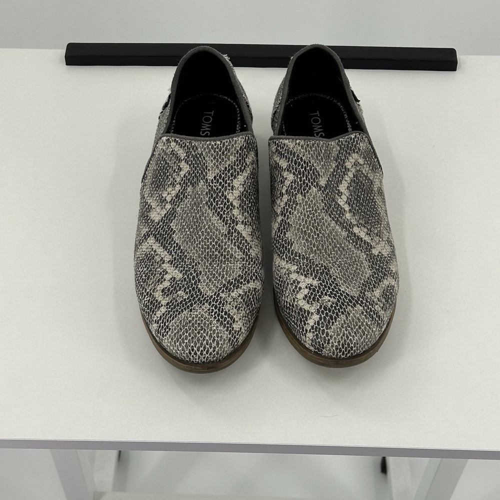 TOMS Snakeskin Slip On Loafers Women's 9 Neutral Print Casual Flats - Picture 2 of 9